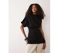 YAS - Top strutturato premium asimmetrico in jersey nero S