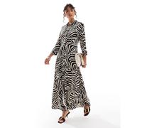 YAS - Vestito camicia lungo con stampa zebrata-Multicolore XS