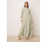 YAS - Vestito camicia lungo giallo a fiori M