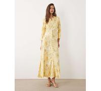 YAS - Vestito camicia lungo giallo a fiori XL
