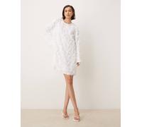 YAS - Vestito corto a maniche lunghe testurizzato bianco 6