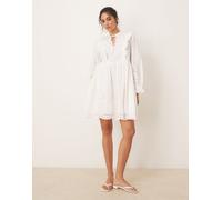 YAS - Vestito corto in pizzo bianco cut-out con laccetto sul collo 6
