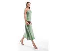 YAS - Vestito lungo a canottiera in raso verde XS