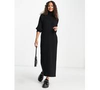 YAS - Vestito midi dolcevita in maglia nera-Nero XS