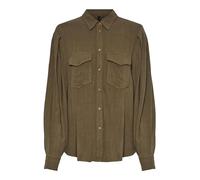 YAS viggi LS Noos-Maglietta Blouse, Grigio, S Donna