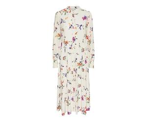 YAS Yasasasina LS Long Shirt Dress S. Noos, Bianco e Grigio, 46