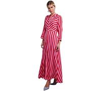 YAS Yassavanna Long Shirt Dress S. Noos Vestito, Ciclamino/Strisce: Amaro Dolce, S Donna