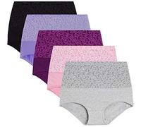 YaShaer - Mutandine da Donna a Vita Alta, in Cotone, per Controllo della Pancia, con Sezione a C, morbide, Elasticizzate, Confezione da 5