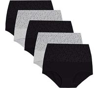 YaShaer - Mutandine da Donna a Vita Alta, in Cotone, per Controllo della Pancia, con Sezione a C, morbide, Elasticizzate, Confezione da 5 (5 Confezioni di Jacquard., M)