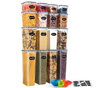 YASHE 16 Pezzi Contenitori Ermetici per Alimenti, Contenitori per Alimenti Plastica, Senza BPA, con Coperchio, Contenitori Cucina di Cereali, Muesli, Farina