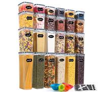 YASHE 24 Pezzi Contenitori Ermetici per Alimenti, Contenitori per Alimenti Plastica, Senza BPA, con Coperchio, Contenitori Cucina di Cereali, Muesli, Farina