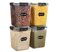 YASHE 5,3L Contenitori Ermetici per Alimenti Grandi 4pezzi, senza BPA Contenitore Plastica con Coperchio, Contenitori Alimentari per Cereali, Pasta, Muesli