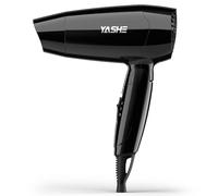 YASHE Asciugacapelli Mini Pieghevole, Phon Capelli Compatto 1200W con 2 Impostazioni di Calore e Velocità, Beccuccio di Precisione, Cavo da 1,8 m, Leggero per Viaggi, Casa, Hotel o Dormitorio, Nero