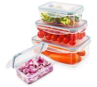 YASHE Contenitori Ermetici per Alimenti, 4 Pezzi, Contenitori di Plastica Contenitori Alimenti, Senza BPA, 100% a Prova di Perdite, Lavastoviglie, Congelatore e Microonde