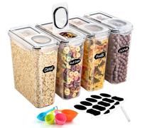 YASHE Contenitori Ermetici per Alimenti, Set di 4 (3.7L), Contenitore Plastica con Coperchio, Senza BPA Contenitori per Alimenti, Contenitori Cucina Organizer per la Conservazione di Pasta e Cereali