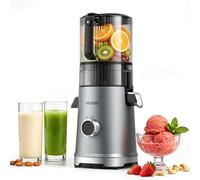 YASHE Estrattore di Succo a Freddo 600W, Bocca Extra Large 152 mm per Frutta e Verdura Intera, 3-in-1 per Succo, Sorbet e Latte Vegetale, Funzione Inversa, Senza BPA, Lavabile in Lavastoviglie