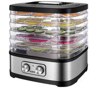 YASHE GGJ-261A Essiccatore Alimentare, 5 Vassoi Regolabili in Altezza, Controllo della Temperatura da 35 a 70°C, Essiccatore Frutta e Verdura da 240 Watt, Senza BPA