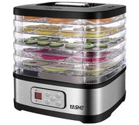 YASHE GGJ-261B Essiccatore Alimentare con Display a LED, Controllo della Temperatura da 35 a 70°C e Timer da 72 Ore, 5 Vassoi Regolabili in Altezza, Essiccatore Frutta e Verdura, 240 Watt, Senza BPA
