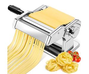 YASHE Macchina per La Pasta 2 in 1 con Kit di Pulizia, Macchina Pasta Fresca con Rullo e Taglierina Regolabili, Macchina per Tagliatelle a Doppia Larghezza per Pasta, Spaghetti, Fettuccine, Lasagne