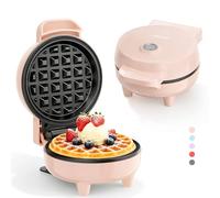 YASHE Mini Piastra per Waffle 550W antiaderente, Rosa