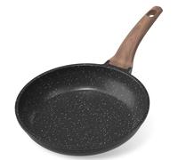 YASHE Padella Antiaderente da 28 cm con Rivestimento in Granito, Compatibile Induzione, Facile da Pulire, Senza PFOA, Manico Anticalore Alto per una Presa Sicura