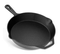 YASHE Padella Piatta in Ghisa 30cm, Distribuzione Uniforme del Calore, Resistente e Durevole, Ideale per Grigliate, Cottura su Fuoco, Forno e Barbecue, Uso Interno ed Esterno