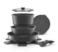 YASHE Pentole induzione 9 pezzi, atossiche, senza PTFE e PFAS