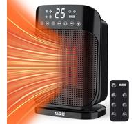 YASHE Termoventilatore in Ceramica 1800W, Riscaldatore Elettrico a Risparmio con Termostato, Telecomando, 3 Modalità, Oscillazione 75°, Timer 24 Ore, Protezione contro Surriscaldamento e Ribaltamento