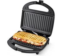 YASHE Tostapane, Piastra per Toast, 750W Griglia elettrica e Sandwich, con Rivestimento Antiaderente, Temperatura Automatica, Indicatore LED, Manico Cool Touch