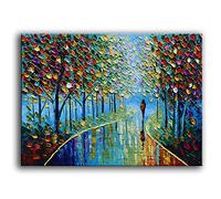 YaSheng Art -Paesaggio Pittura A Olio Su Tela Albero Strutturato Astratto Arte Contemporanea Pittura Murale Pittura A Mano Decorazioni Home Office Canvas Wall Art Pittura 24x36"