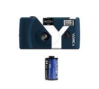 Yashica MF1Y blu scuro 35mm set di fotocamere (fotocamera+inserto pellicola+batteria+strap) una fotocamera ricaricabile SOSTENIBILE usa e getta