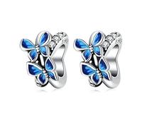 YASHUO Charm a clip, 2 pezzi, distanziatore per braccialetti con charm in argento Sterling 925, perline rotonde per braccialetti con charm, Argento