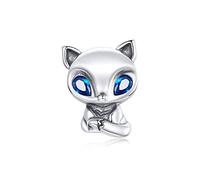 YaShuo Ciondolo a forma di animale in argento Sterling per braccialetti Pandora (perline a forma di volpe)