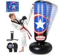 YasinKidz 168cm Sacco da boxe per bambini con guanti per karate, taekwondo, MMA(Bianco)