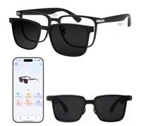 Yaskyly Occhiali Smart Bluetooth con IA, Occhiali Sole Intelligenti con Bluetooth 5.4, Altoparlante, 134 Lingue Traduttore AI Accenti in Tempo Reale con Navigazione Vocale per Giochi Riunioni Viaggi