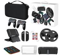 Yaskyly Switch 2 Kit di Accessori 15-in-1 Kit di Accessori di Gioco per Switch 2 con Etui di Trasport, Pellicola Protettiva, Volanti, Supporto Ricarica di Controller, Custodia in TPU, PlayStand