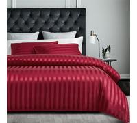 YASMENG Parure da letto in raso 240 x 260 rosso a righe lucido Deluxe con copripiumino in raso morbido setoso seta per letto matrimoniale, per adulti, con chiusura lampo con federe, 65 x 65 cm