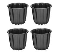 yasoe Stampo Canele, Coppa Muffin Cannele, 4 Pezzi Stampo Cannele Antiaderente Canneles Grigio-Nero