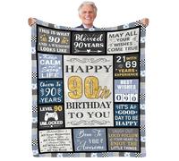 Yasrlvun 90° Compleanno Regali per Uomo, 1935 Regali di Compleanno Coperta per il 90° Compleanno 127x152 cm Regali per il 90° Compleanno per Lui