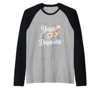 Yasss Dinosaurs Reptile Lover Kids Animals |- Maglia con Maniche Raglan