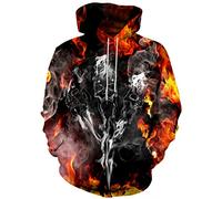 Yasswete Felpe con cappuccio unisex con grafica 3D per uomo e donna | Stampa su tutta la superficie, con grande tasca, motivo colorato, adatto per tutti i giorni, strada, festival, taglia S-XXL