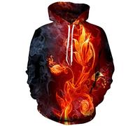 Yasswete Felpe con cappuccio unisex con grafica 3D per uomo e donna | Stampa su tutta la superficie, con grande tasca, motivo colorato, adatto per tutti i giorni, strada, festival, taglia S-XXL
