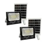YASTA 2 Pezzi Faro LED Solare da Esterno 800W PRO Luce Fredda 6500K Potente con Batteria a Lunga Durata, Sensore Crepuscolare e Telecomando, Illuminazione Stradale e Giardino, Impermeabile IP67