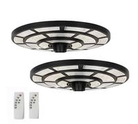 YASTA 2 Pezzi Lampione Solare LED Esterno 2000W UFO PRO Ø 61cm Luce Fredda 6500k Faro LED Stradale IP67 360° Illuminazione con Sensore di Movimento e Crepuscolare Per Grandi Aree Piazzale e Strade (2)