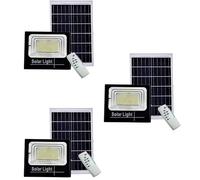 YASTA 3 Pezzi Faro Led Con Pannello Solare 400w Luce Fredda Alta Luminosità Faretto Da Esterno Crepuscolare Luci Con Pannello Solare Da Giardino Proiettore Con Telecomando 6500K IP67