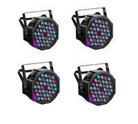 Yasta 4 PEZZI Faro Proiettore Strobo 36 LED RGB Stroboscopica Luce Discoteca Effetto Party Sensore Sonoro (Sound Control) Design Slim e Leggero (4)