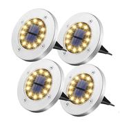 YASTA 4 Pezzi Luci Solari Da Giardino 8 Led Luce Calda Faretto Da Esterno Segnapasso Calpestabile Da Terra Picchetto Lampada Da Pavimento Decorativa Impermeabile Per Sentieri a Risparmio Energetico