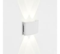 YASTA Applique da Parete Interno Bianca 12W Lampada LED FD-10 Luce Naturale Sopra e Sotto 4000K Moderna per Esterno Balcone Terrazza Patio Porticato Giardino 1200LM IP65