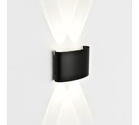 YASTA Applique da Parete Interno Nera 12W Lampada LED Ovale FD-10 Luce Naturale Sopra e Sotto 4000K Moderna per Esterno Balcone Terrazza Patio Porticato Giardino 1200LM IP65