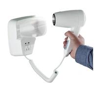 YASTA Asciugacapelli da Parete 1300W Per Hotel B&B e Palestre Phon Capelli Salvaspazio Con Supporto Fissaggio a Muro Per Bagno Albergo e Spogliatoi Doppia Velocità